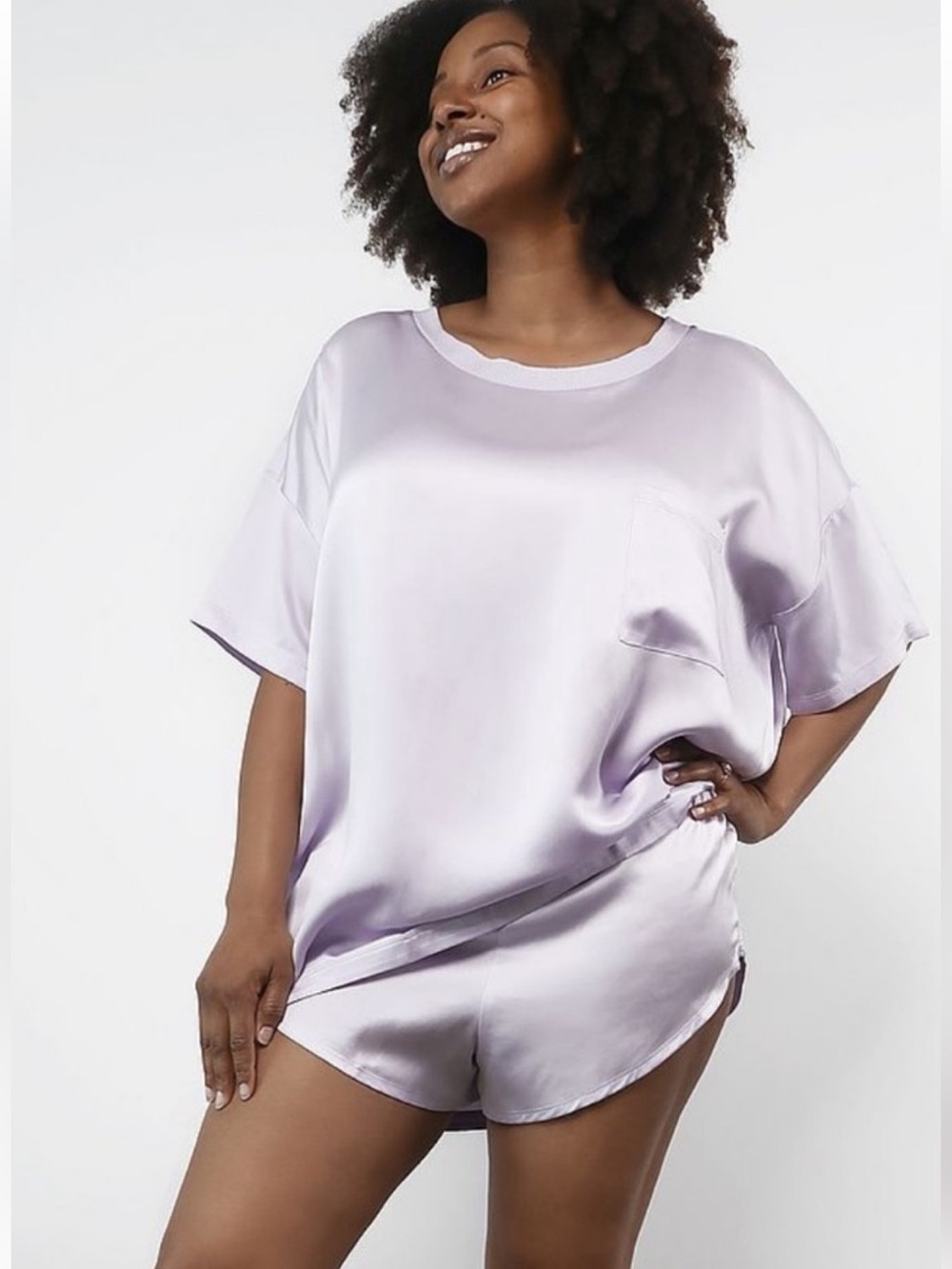 lunya Washable Silk Tee set lilac mist size 1X